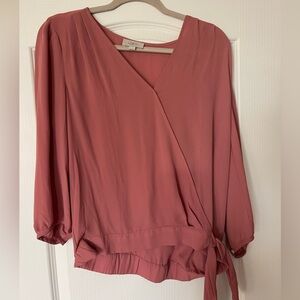 Loft long sleeve blouse with side tie